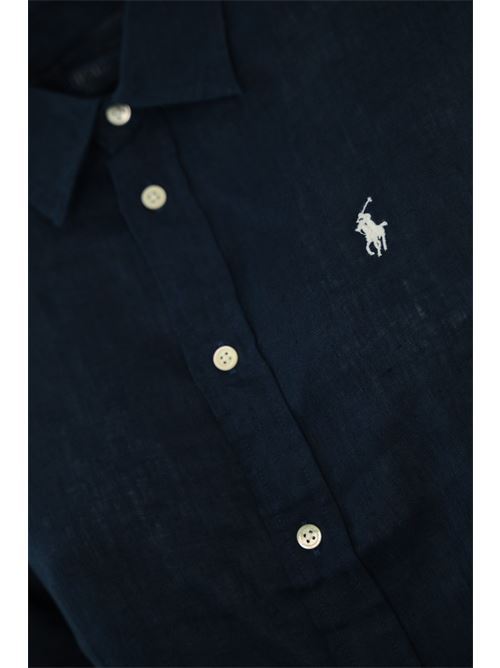 Camicia Polo Pony in lino Navy blue POLO RALPH LAUREN | 211970730002